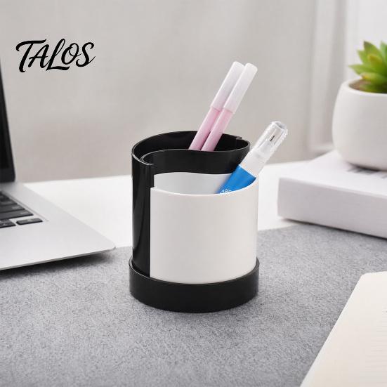 Pen Holder with 2 Compartments, Detachable Plastic Stationery Storage Container, Decorative Pencil Organizer Box for Home Office Desk