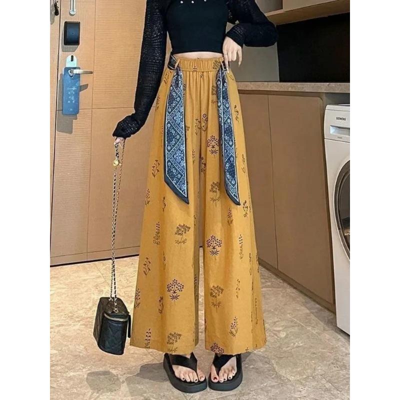 

Retro Comfortable Pants for Women in Summer Loose and Lazy Style Fashionable Wide Leg Pants Streetwear Women Pants Women XS оранжевый