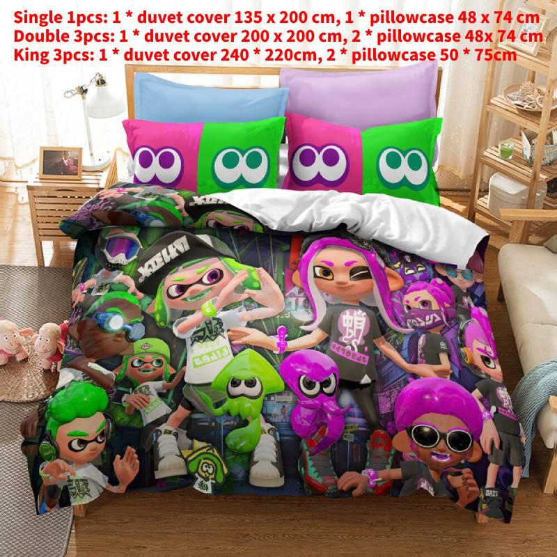 

Односпальное Постельное Белье Splatoon Двуспальное Королевское Пододеяльник Покрывало Мебель Дом Single