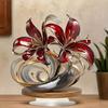 1 Piece of 2D Bohemian Red Lily Desktop Decoration, Versatile Home/office/caf É Decoration,