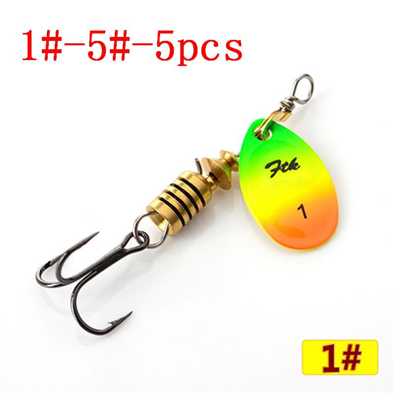 

Риболовна блешня Mepps FTK 1/5 шт. Різні кольори басових приманок Size 1-5-5pcs різнокольоровий