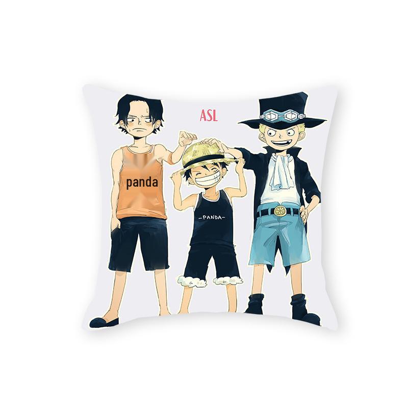 One Piece Anime Plush Pillow - Soft Cartoon Cushion for Sofa or Living Room