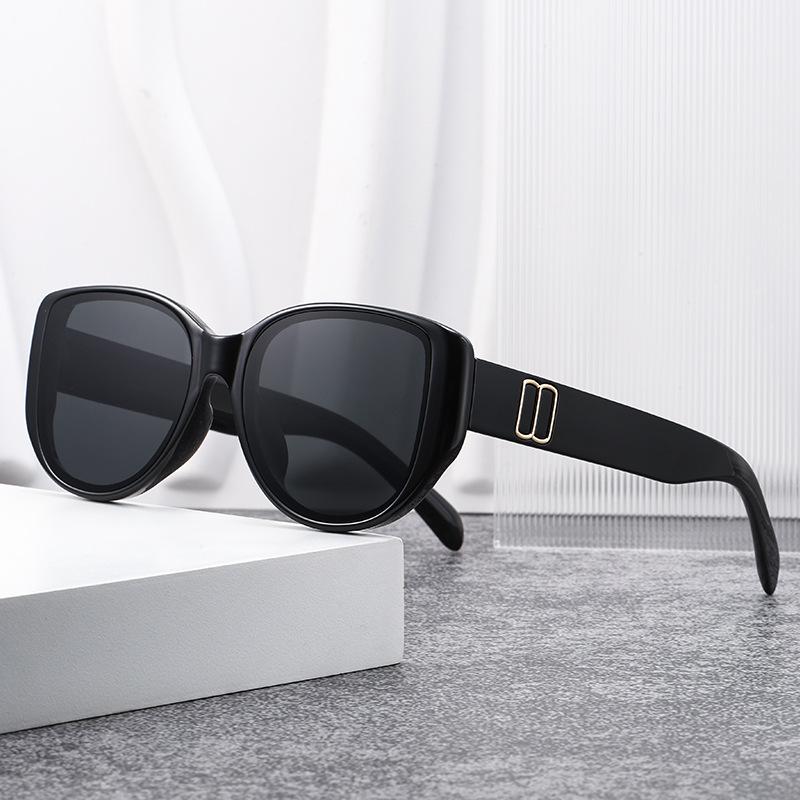 High-End Oversized Women's Cat Eye Sunglasses - Old Money Style, Face Slimming, UV Protection