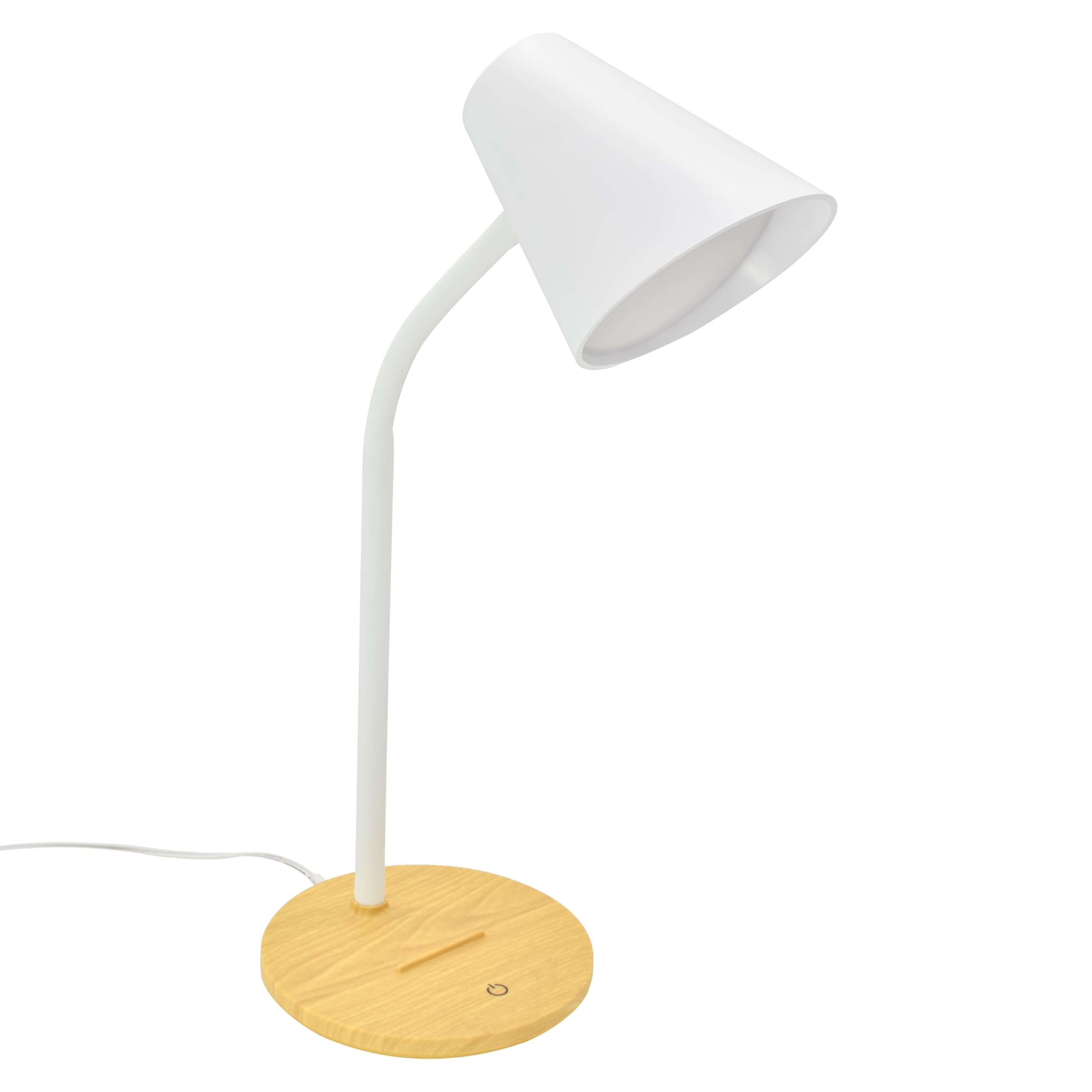 

OHM OHM Electric LED Desk Light with Smartphone Stand, 500 Lumens, Daylight White, 3-Level Dimming, Flexible Arm, White, DS-LS24N-WN 06-3850