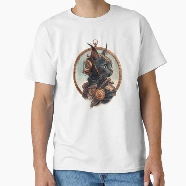 Steampunk Feline Explorer Classic TShirt Made In UsaAus TShirt S2xl S