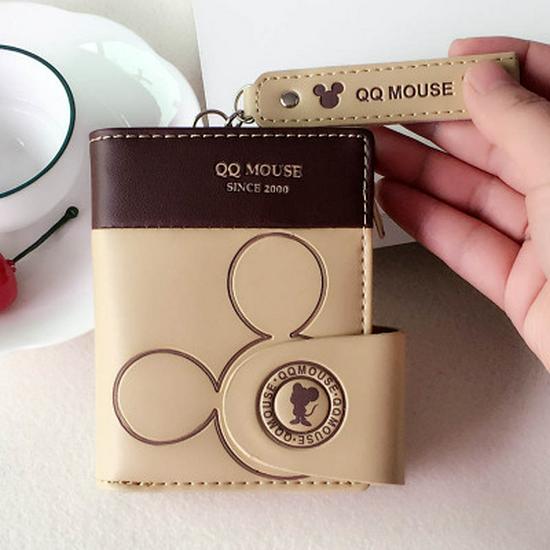 Trendy Women's Short Wallet: Cartoon Zipper Wristlet & Coin Purse
