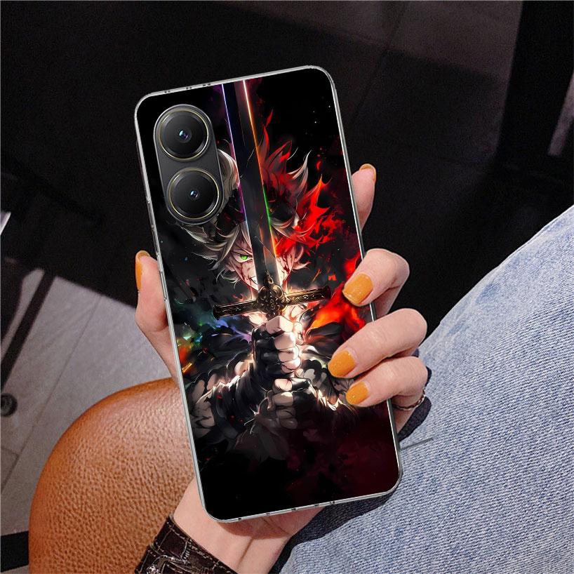Black C-Clovers Anime Phone Case For Xiaomi Poco X7 X6 X5 Pro F7 Ultra Redmi 15C 15 13C 13 12C 12 10 10A 10C 9 9A 9C 9T Cover Po