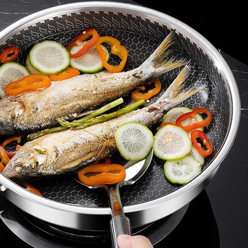 Triceratops Waben Edelstahl Wok mit Glasdeckel