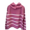 Chic contrasting striped hooded sweater women's autumn, winter, autumn and winter loose lazy wind long-sleeved knitted sweater top