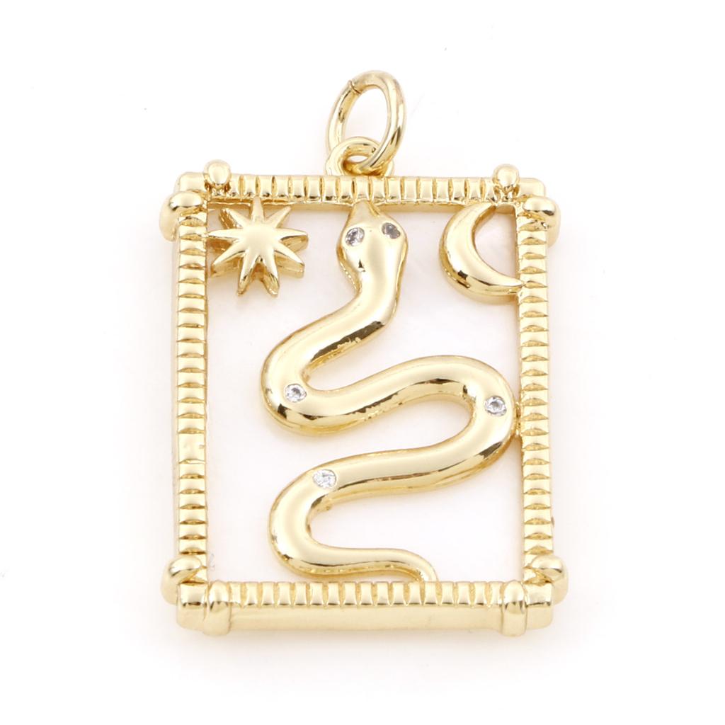 1 Piece Copper Galaxy Charms Sun Moon Round Shell Gold Color Pendants for DIY Making Necklace Bracelets Jewelry Findings