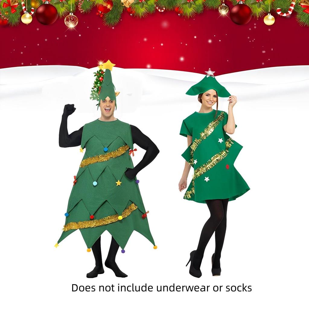 Christmas Adult Tree Skirt Cosplay Men Women Costume Outfits Christmas Party Set