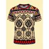 Men's Summer 3D Tribal Print T-Shirt - Breathable Polyester Casual Streetwear Tee Suitable for Summer Festivals