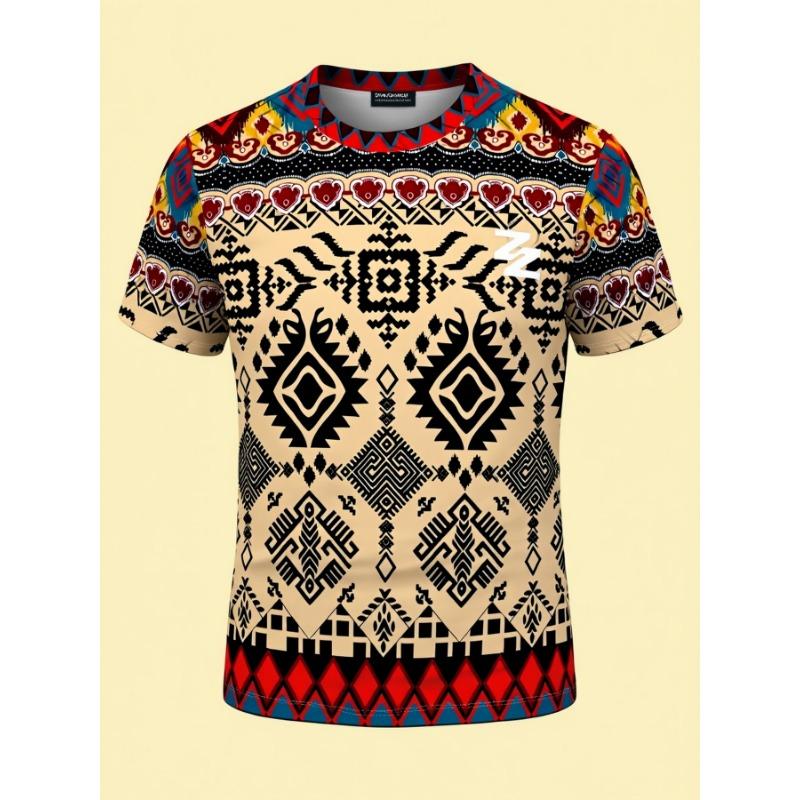 Men s casual 3D digital printing T-SHIRT S