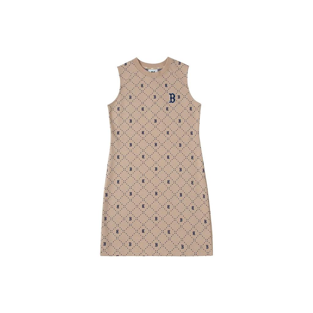 New MLB Sleeveless Dress Women's Khaki 3FOPM0333-43SAL