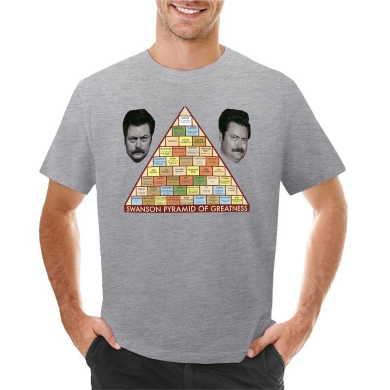 Swanson Pyramid of Greatness TShirt Cute Tops Shirt Boys Animal Print Shirt Graphic T Shirt Unisexs Plain T Shirts