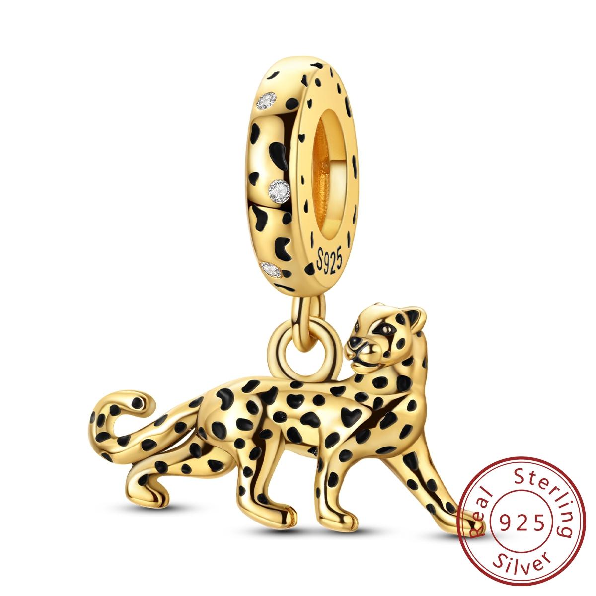 

New In Copper Golden Noble Leopard Pendant Charms Jewellery Fit Original Bracelet Necklace For Women Diy Gift