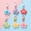 1pc Flower Keychain Cute Mini Resin Floral Keyring Colorful Pendant for Keychain Bag Decoration Accessories