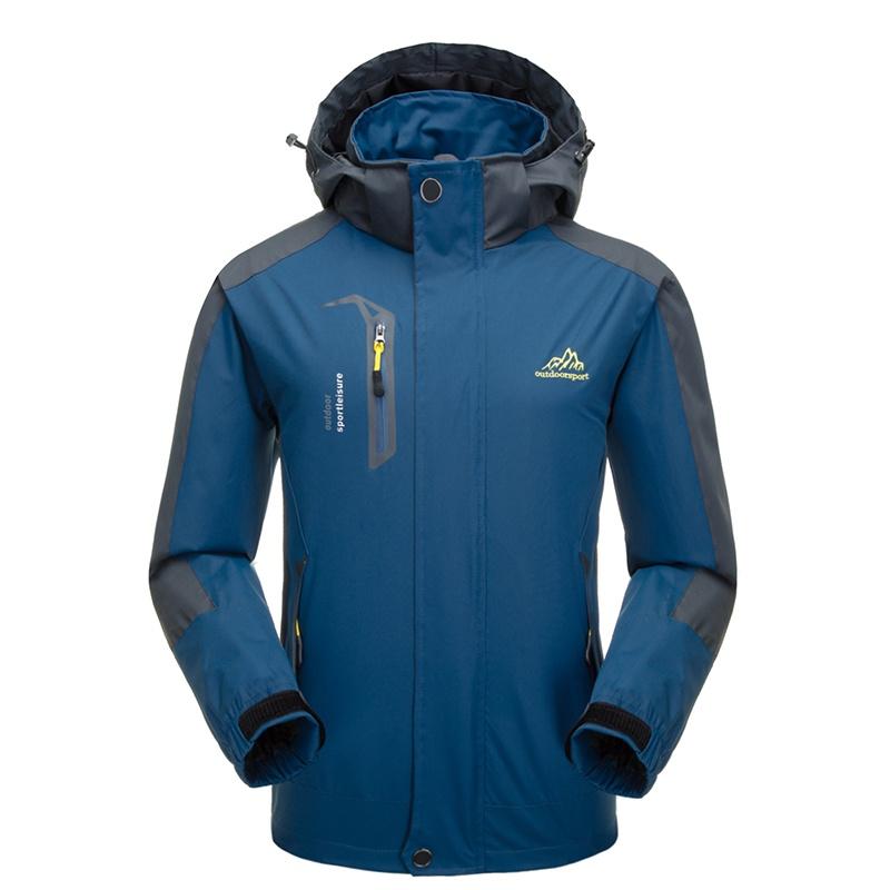 Waterproof Windproof Men Warm Coat With Detachable Hood And Adjustable Cuffs For Winter