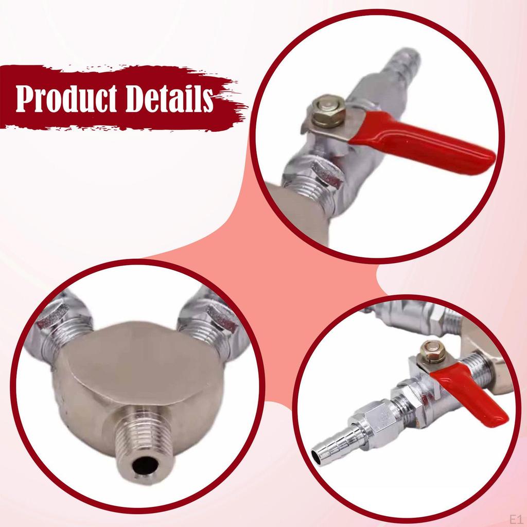 2 Way CO2 Splitter for Home Brew Equipment,Brew Making Accessory,Sturdy,Replacement Easy To Use