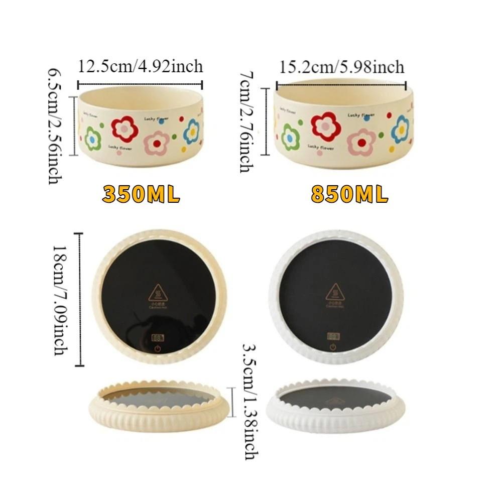 Cartoon Heated Pet Water Dispenser Constant Temperatur Intelligent Heated Dog Water Bowl Ceramics Quiet Cat Heating Bowl Winter