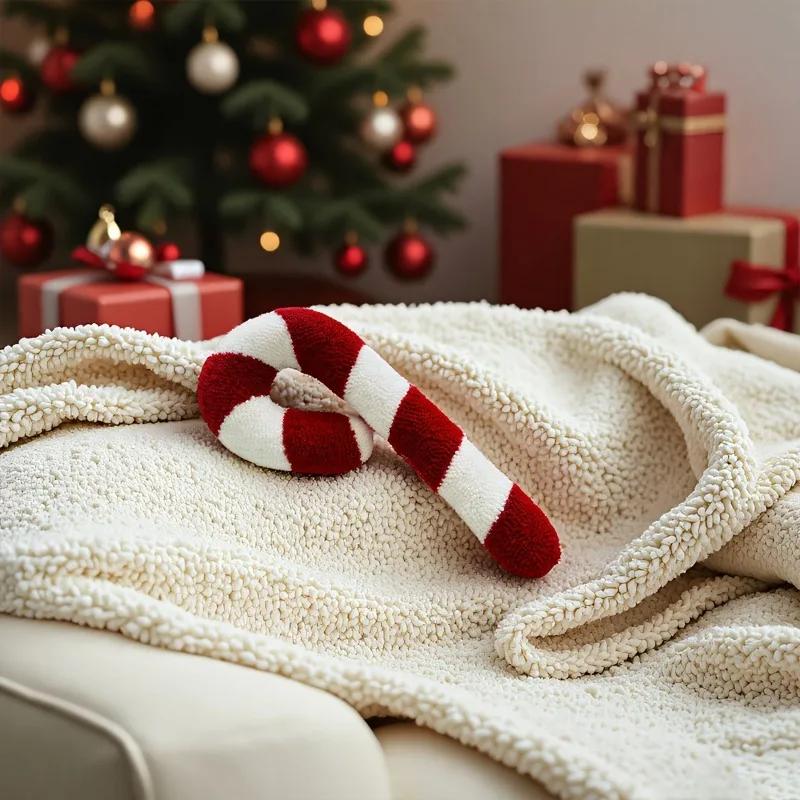 1pc Christmas Limited Edition Shaped Candy, Cane, Windmill Cushion Cover, Holiday Decoration, Gift Pillowcase Chair Cushion