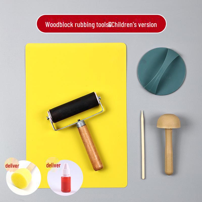 New Year Picture DIY Woodblock Printing Set: Non-Legacy Handmade Template Kit for New Year's Day Activities.