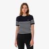 Women's Striped Short-Sleeve Sweater AF415E-56G166