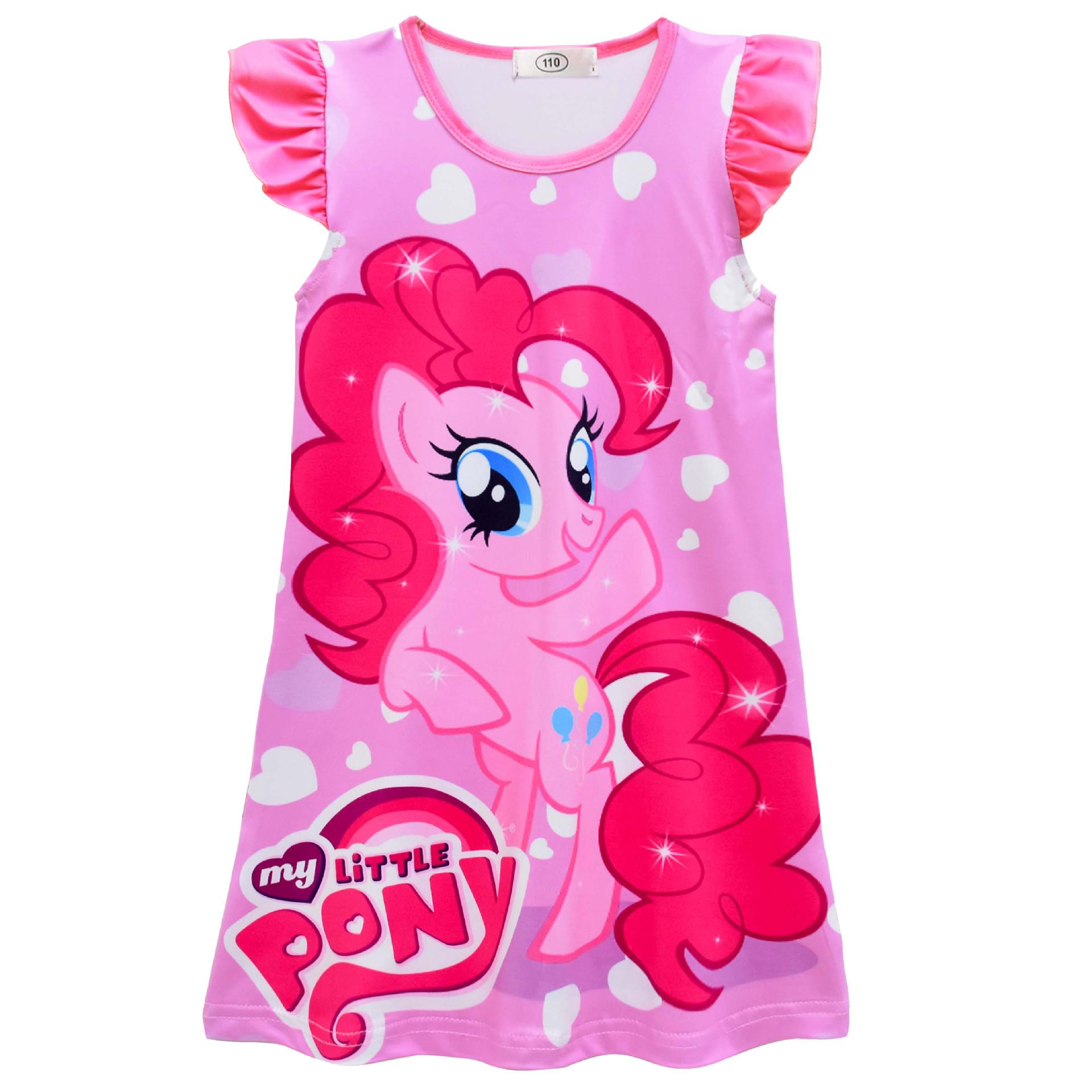 

Flutter Sleeve Digital Print Cartoon Nightgown for Medium and Large Girls 8282 Size 140