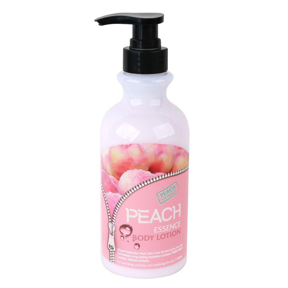 

A 500ml peach body lotion with a subtle fruity scent that wraps your entire body.