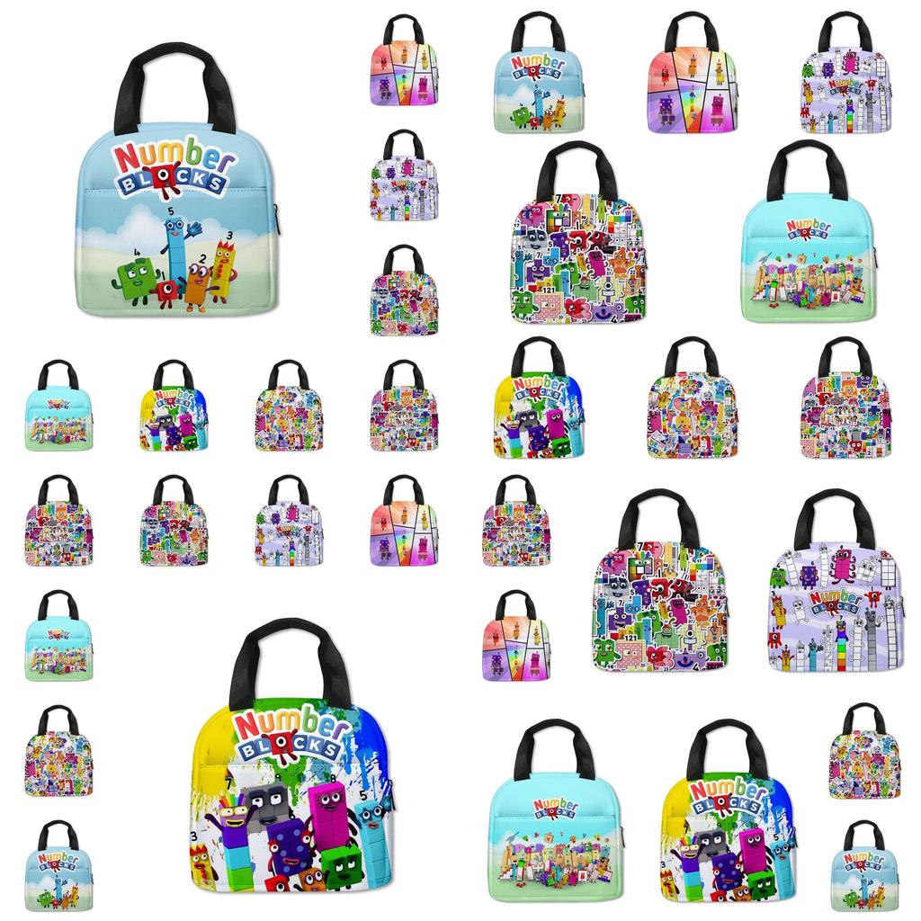 Numberblocks Digital Building Blocks Insulated Lunch Bag For Elementary School Students