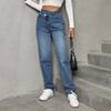 Womens High-Waisted Loose Fit Straight Leg Denim Jeans Casual Slimming Streetwear 2025 Fall