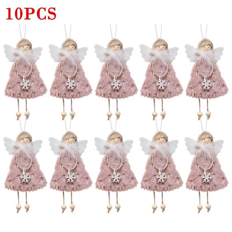 2025 Christmas Tree Pendant Hanging Ornaments Plush Angel Dolls Decoration Xmas Angel Girl Navidad New Year Gifts