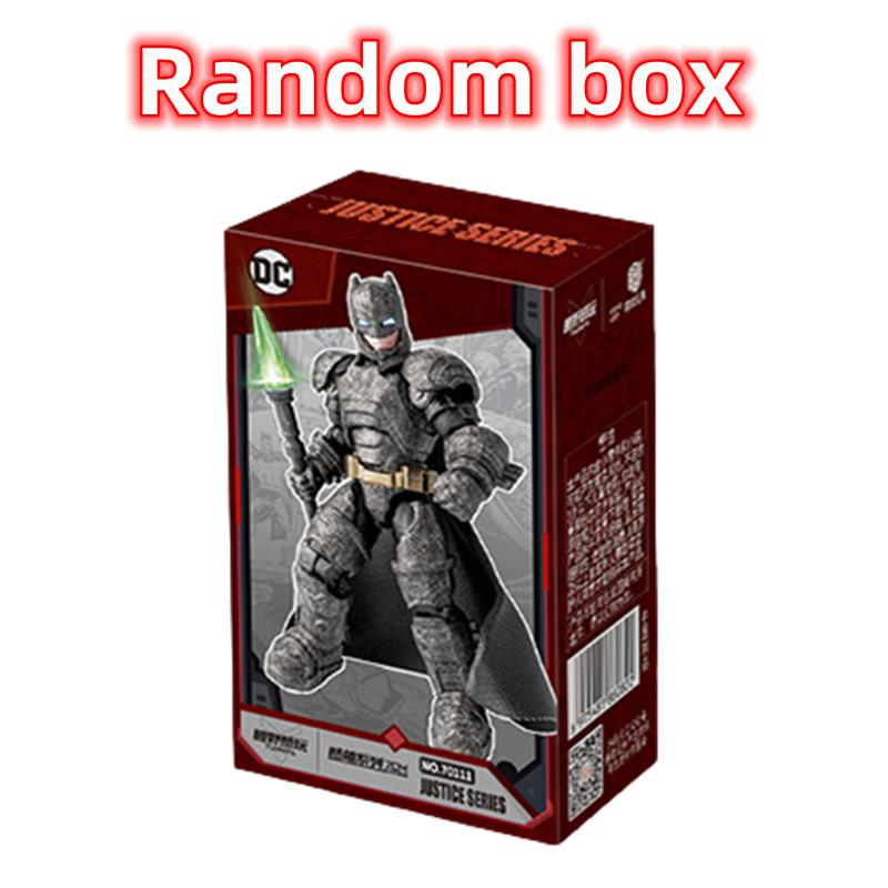non-toxic 1/6Pcs DC Justice League Blind box toy 7cm Batman Superman Aquaman The Flash Action Figure Building block assembly Kids Gifts