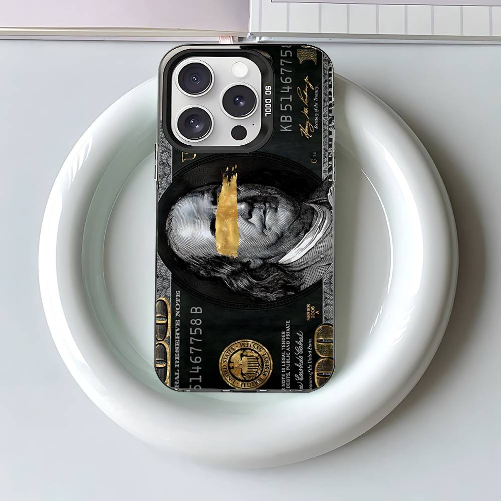 Cool 100 Dollar Bank Note Silver Shockproof Back Cover: Colorful Slim Phone Case For IPhone 17,16,15,14,13,12,11 Pro Max, Plus
