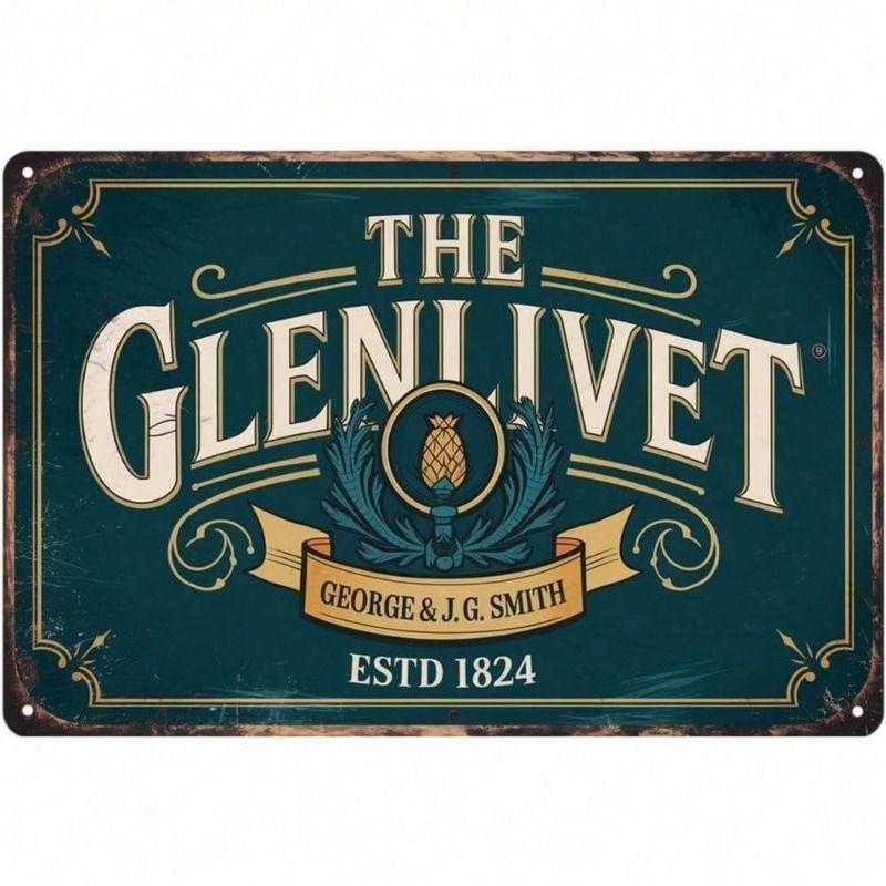 Винтажный Пивной Знак Металлический Постер Виски Glenlivet Настенный Декор 8x12 Дюймов Бар Мужская Берлога