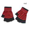 Unisex Comfortable Fingerless Elastic Striped Knitted Gloves Knit Mittens Thicken