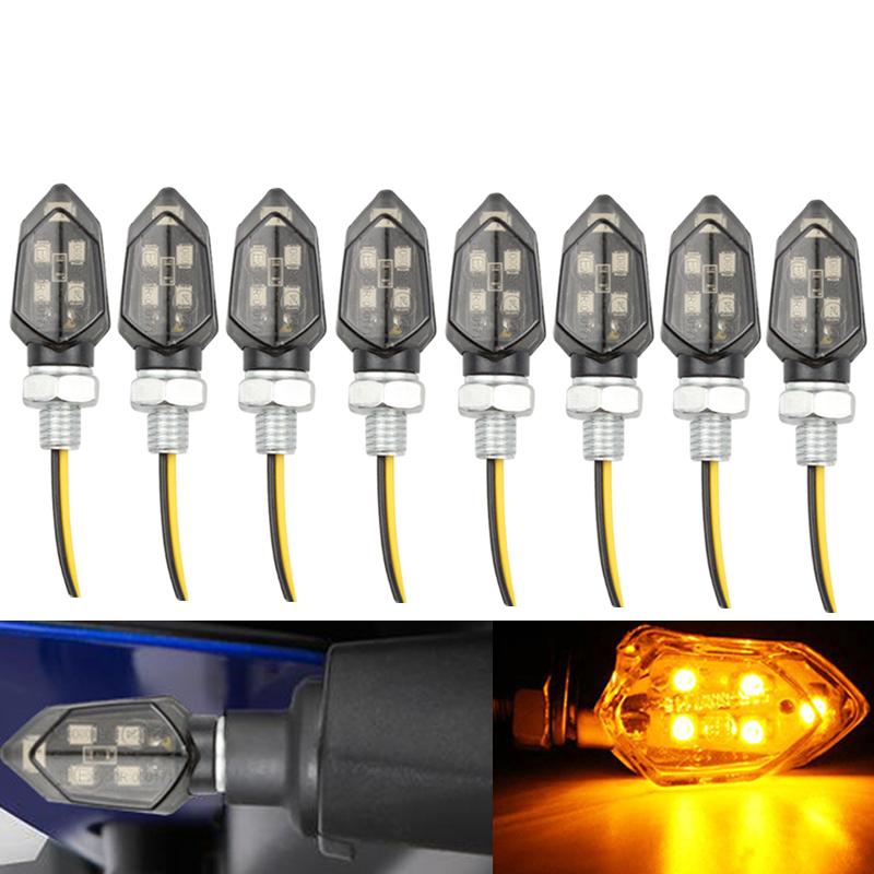 Motorcycle LED Turn Signal Light Mini Universal Led Amber Blinker Lamp 10mm Motorbike LED Indicators Lights 12v Turn Signal