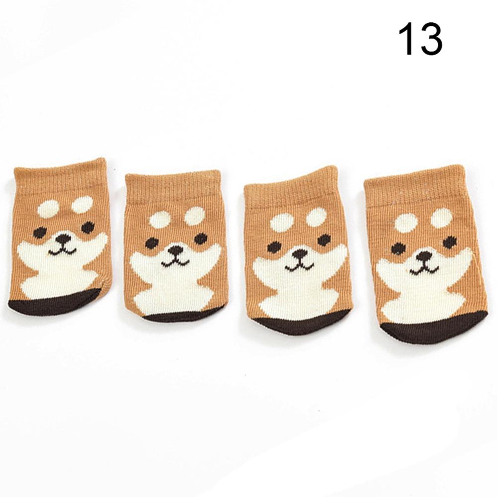 4Pcs Cartoon Table Foot Socks Chair Leg Covers Floor Protectors Non-Slip Knitting Socks For Furniture Cartoon Home Decor