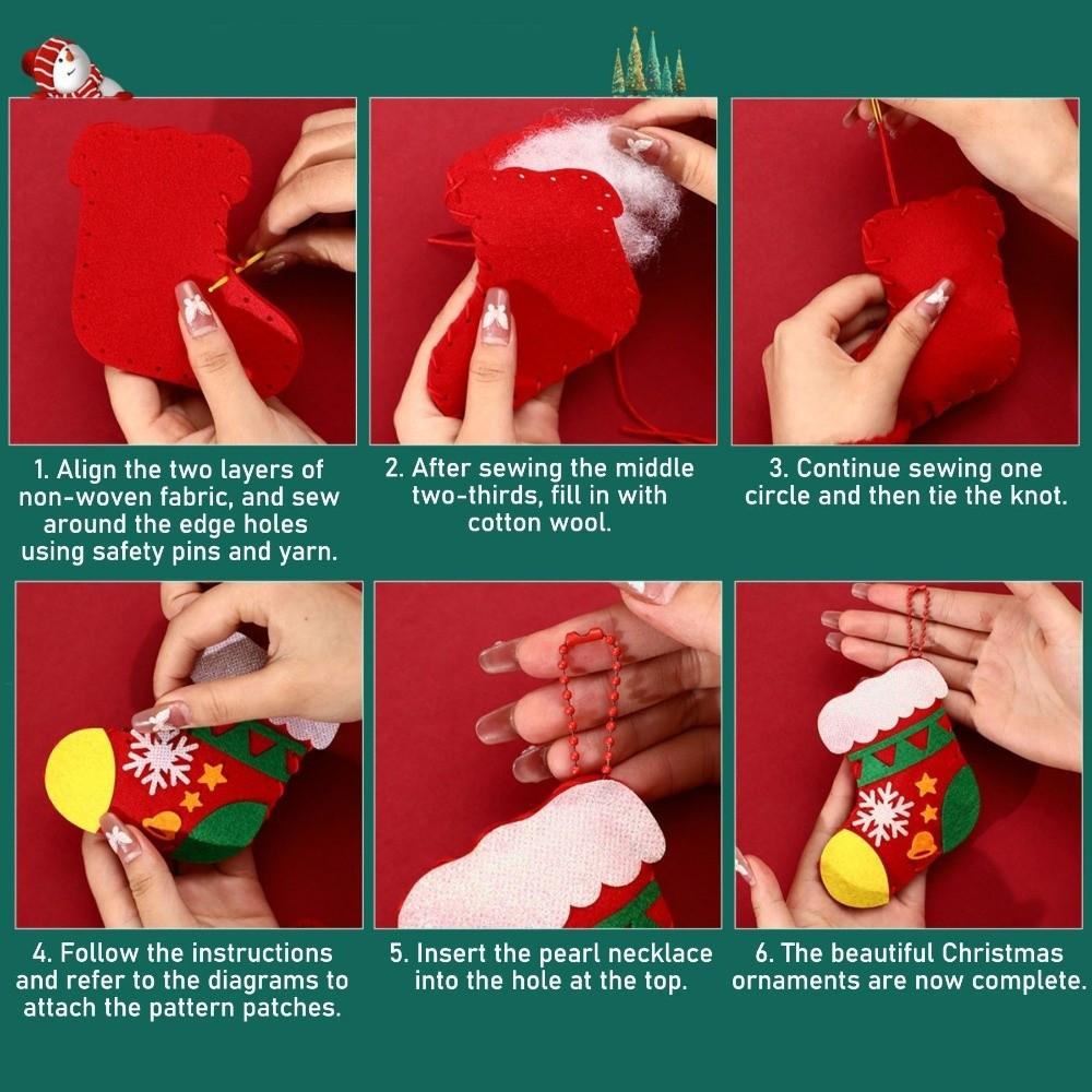 Christmas Tree Xmas Non-Woven Charms Christmas Stocking Christmas Toy DIY Christmas Pendant Party