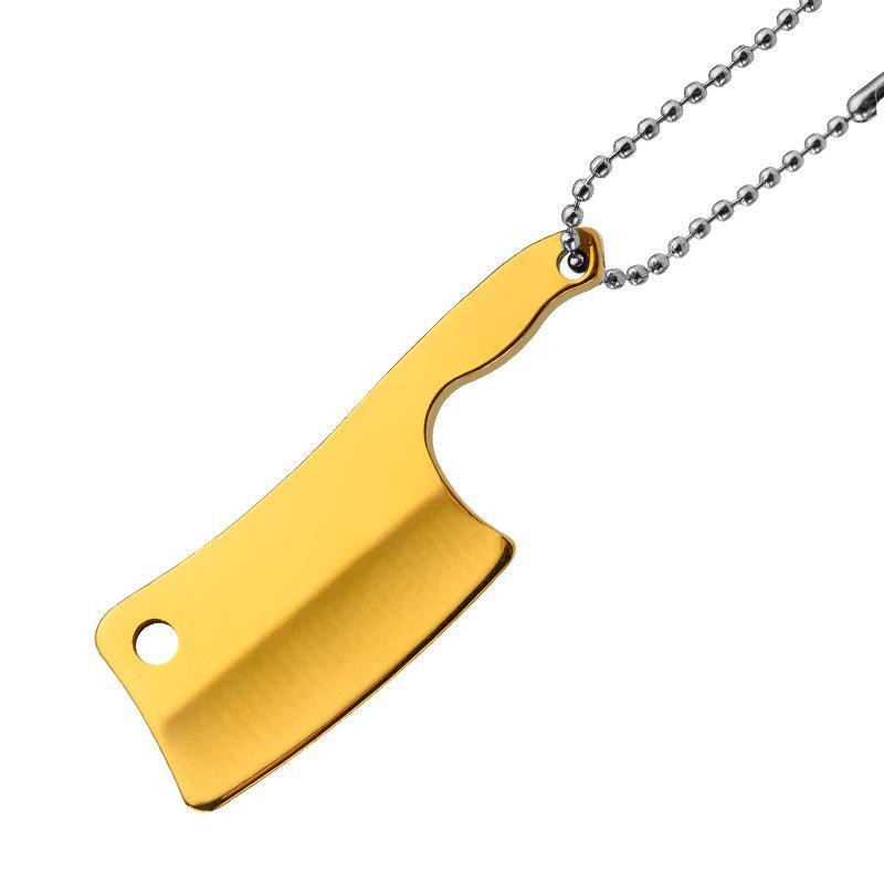 Mini Kitchen Knife 420 Stainless Steel Wooden Handle Pocket Finger Knife Collection God Of Wealth To Gift Pendant Holster Knife