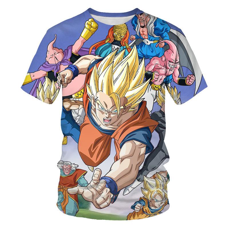 Haijian02 Anime Dragon Ball Goku Print T-shirts Cartoon Shirt Zomer Ademend T-shirt En Comfortabele T-shirts Herenkleding Tops L