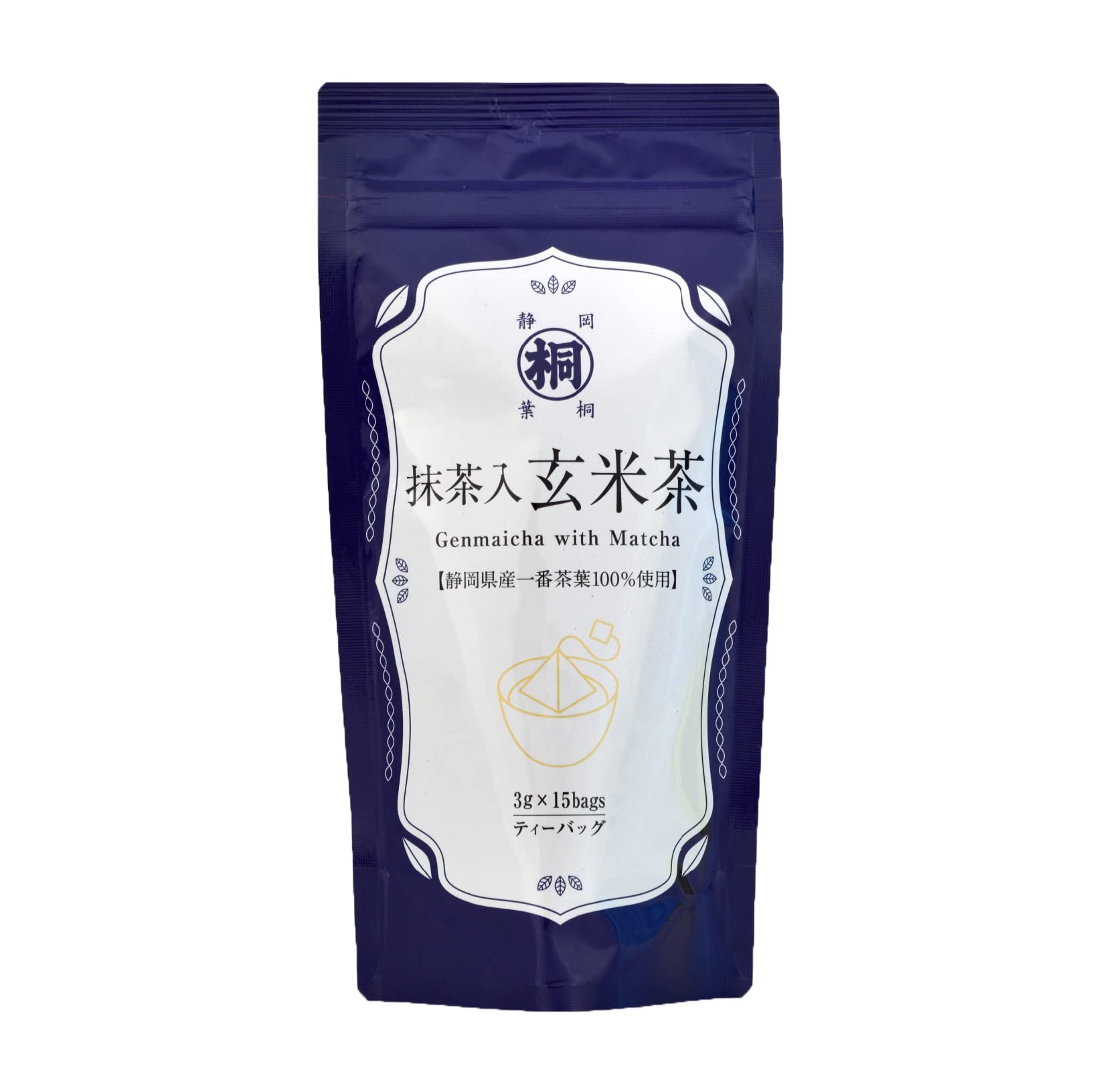 Hakiri Genmaicha Tea Bags with 3g x 15 bags Shizuoka-grown Matcha, зелёный