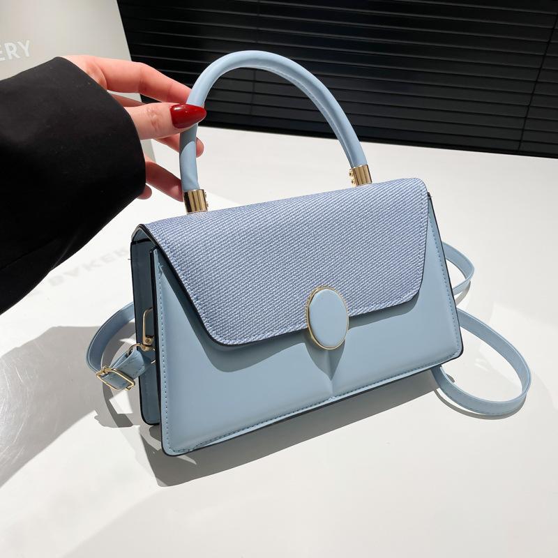Fashion Bag Cover Contrasting Colors 2025 New Simple Casual Early Spring Foreign Style Women's Shoulder Crossbody Portable Small Square Women's Bag