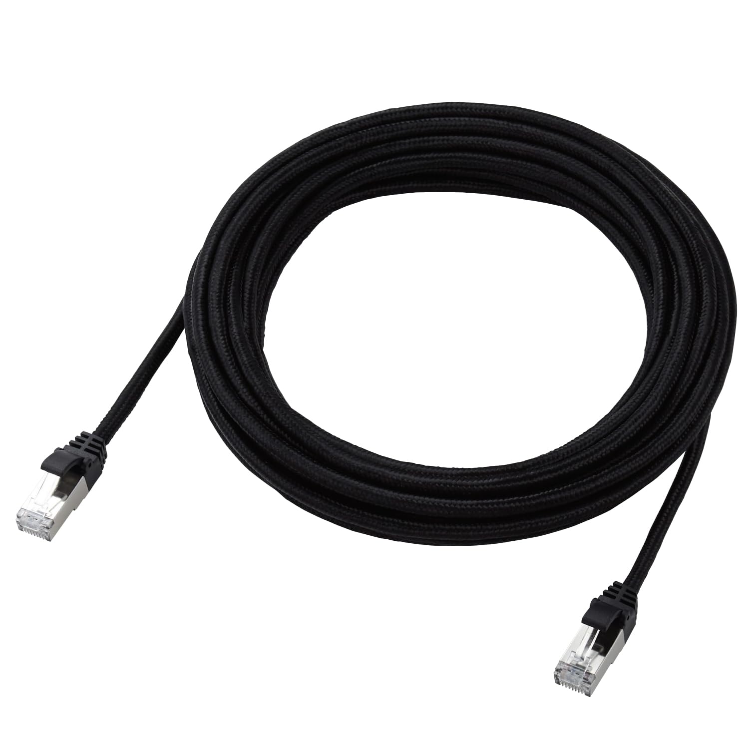 

ELECOM LAN Cable CAT7 7m 10Gbps Nail Break Prevention Mesh Cable Black ECLD-TWSM/BK70 чорний