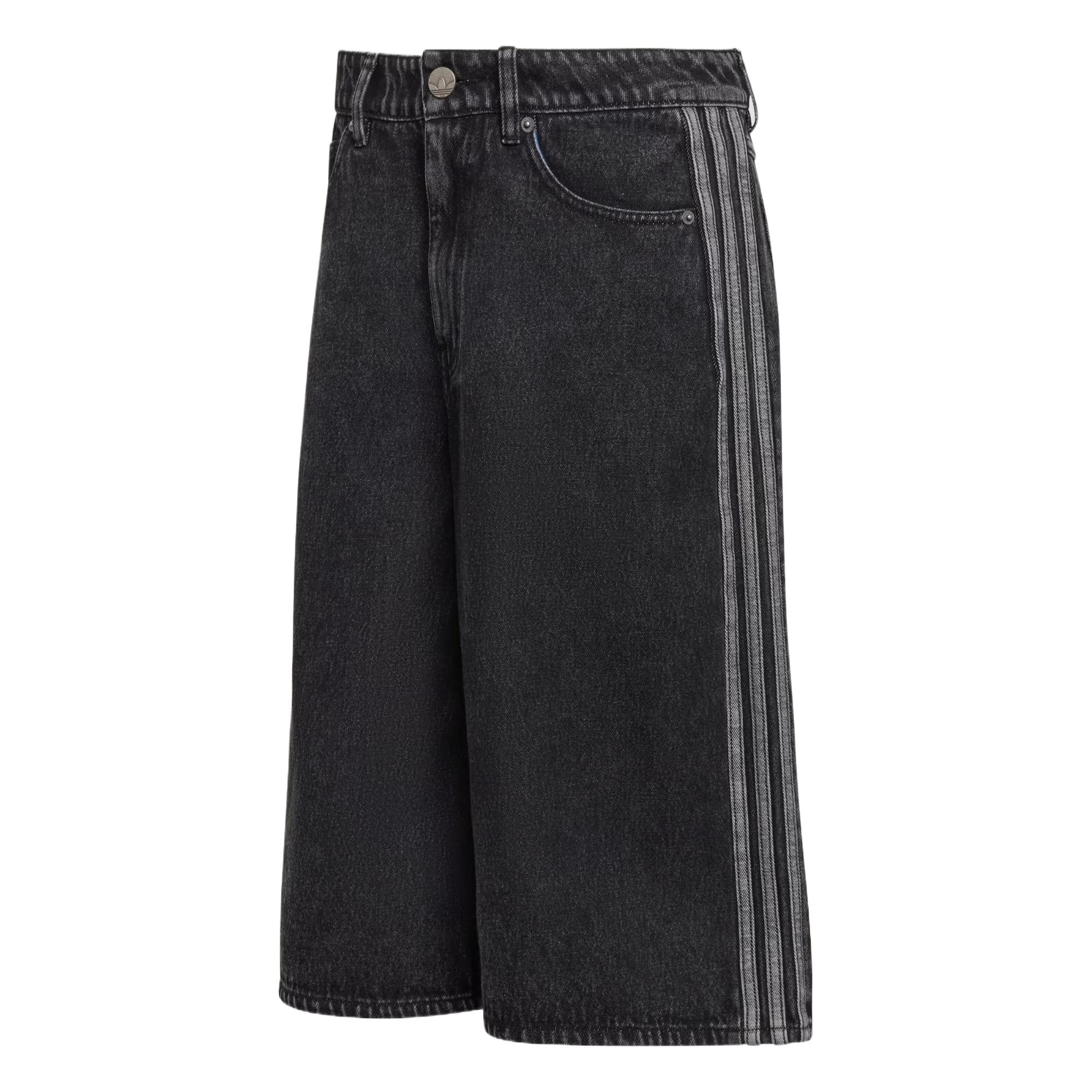 Adidas Originals Firebird Solid Color Striped Breathable Loose Denim Shorts Women shorts KD2916 XS