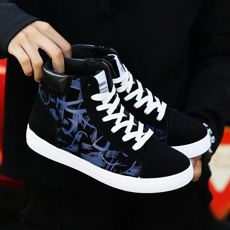 Fashion 2024 Fashion Sneakers Men Canvas Shoe Breathable Cool Street Shoes Male Brand Sneaker Black Blue Red Mens Causal Shoes