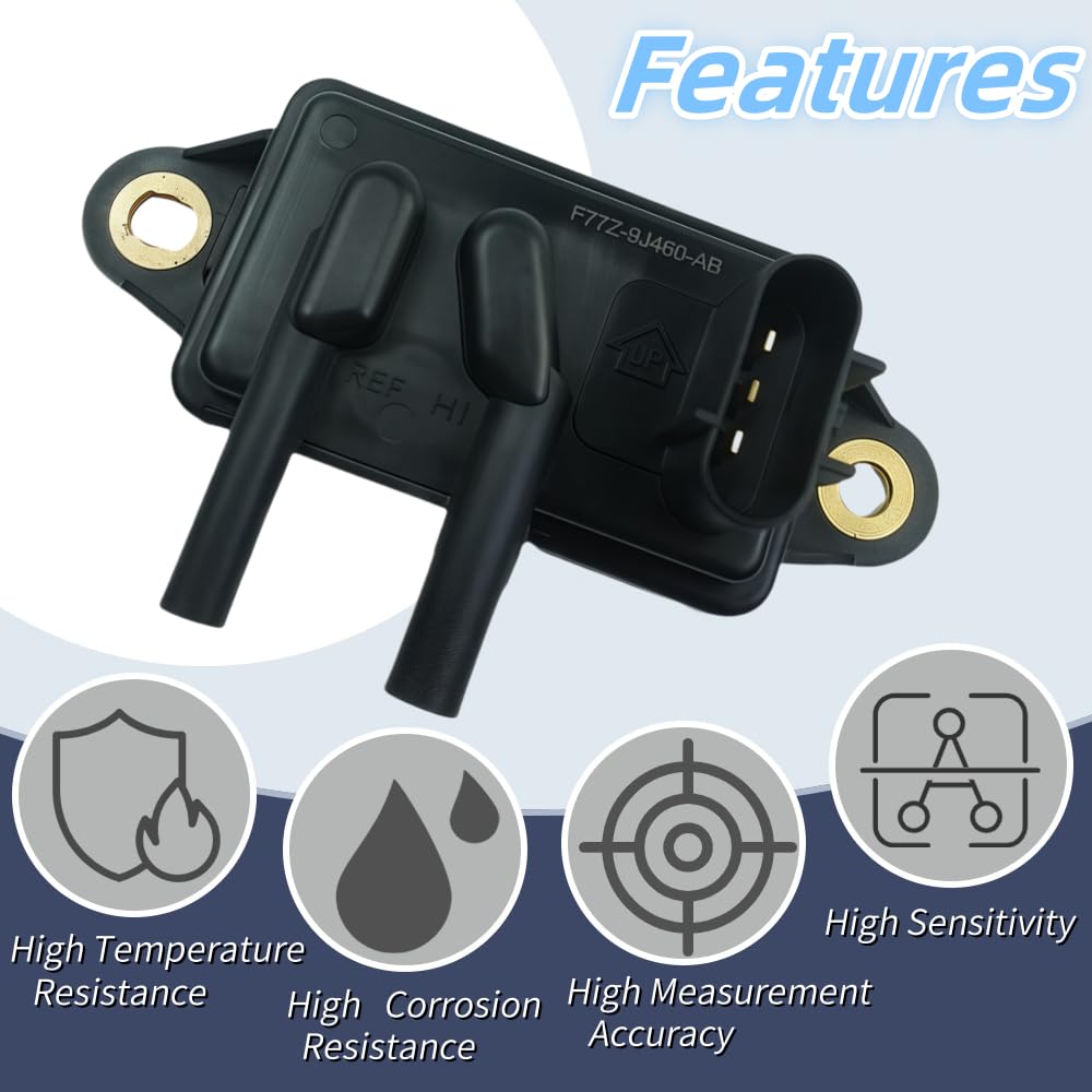F77Z9J460AB EGR Exhaust Gas Recirculation Pressure Feedback Sensor,EGR Valve,Replaces DPFE15 VP8T,Fits for 94-2011 Ford F-150 F-250 F-350 F-450 F-550