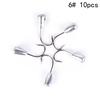 10/50X Overturned Hook Titanium Tungsten Barbed Fishhook Tin Jig Head Stand Hook