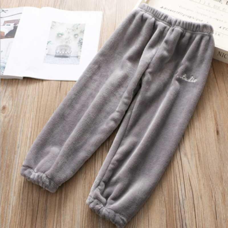 Móda Jaro Podzim Zima Dětské Kalhoty Baby Fleece Kalhoty Děti Chlapci Dívky Pohodlné Kalhoty Běžné Teplé kalhoty na spaní