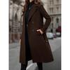 Gabardina Larga de Lana para Mujer Doble Botonadura Cinturón Ajustada Ropa de Abrigo Estilo Europeo y Americano